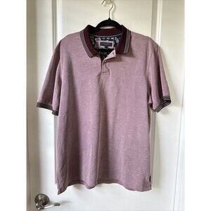 Ted Baker Polo Shirt Mens 6 XXL Burgundy Short Sleeve Solid Modal Golf Casual